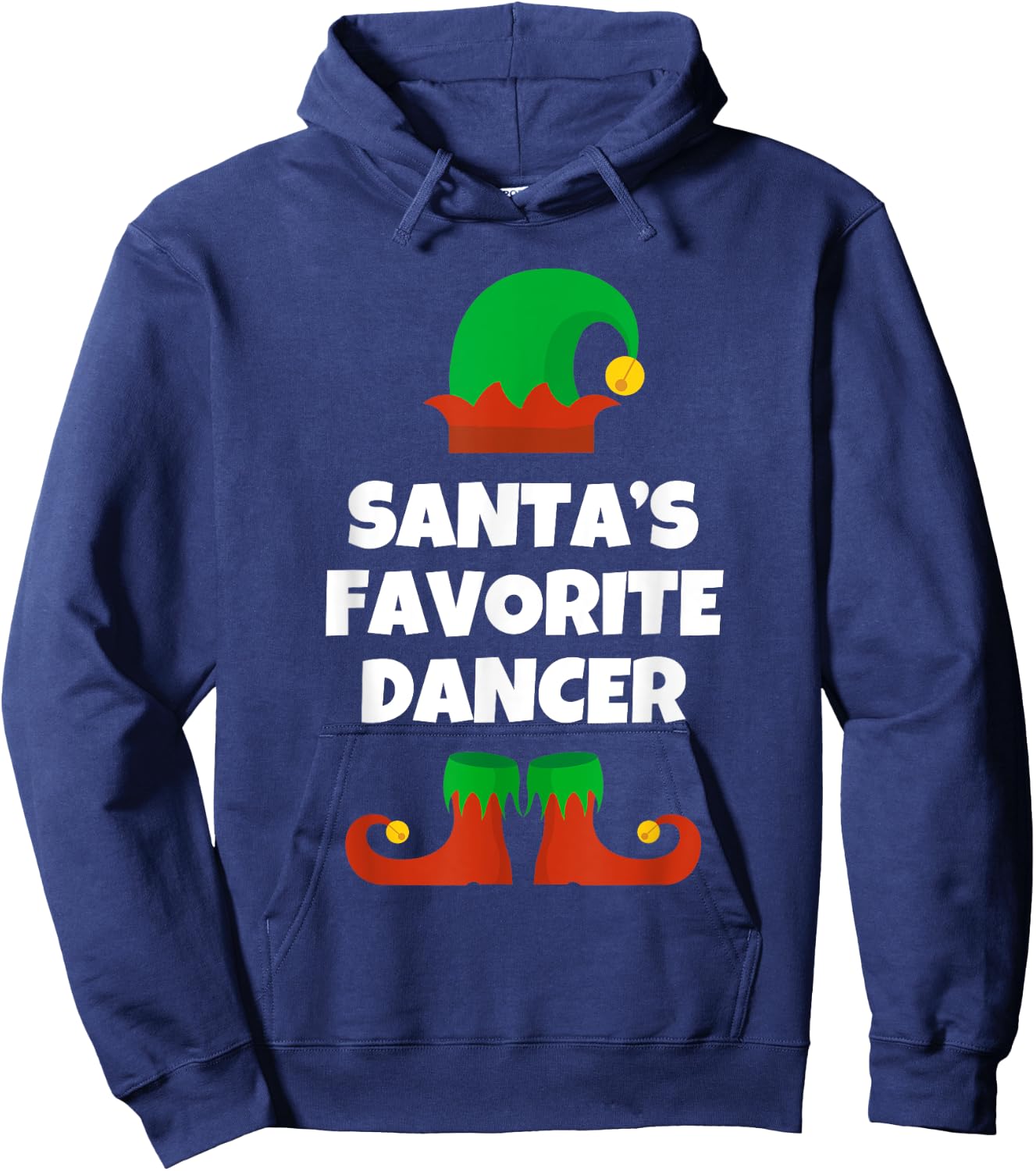 Santas Favorite Dancer Hat Christmas Funny Pj Dancing Dance Hoodie - Hoodie | Navy