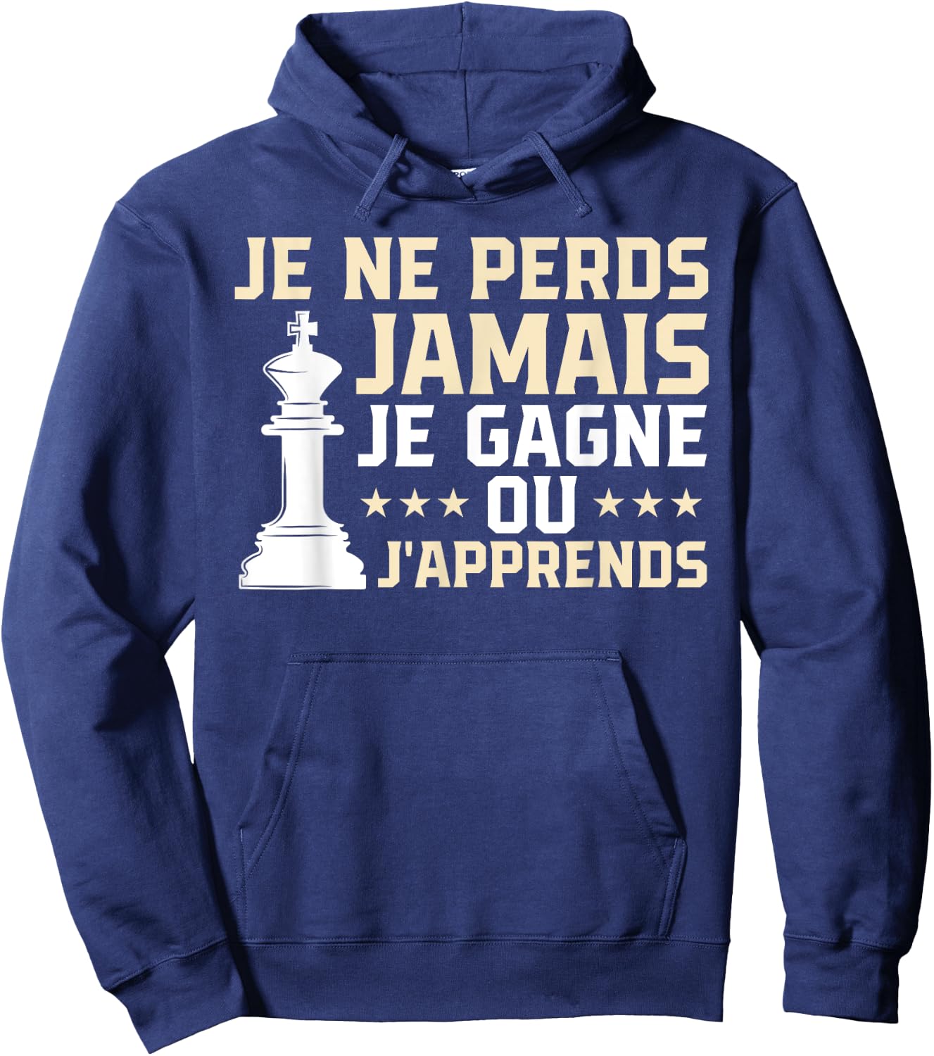 I Never Lose I Win Or I Learn Funny Chess , Black, S Hoodie - Hoodie | Navy