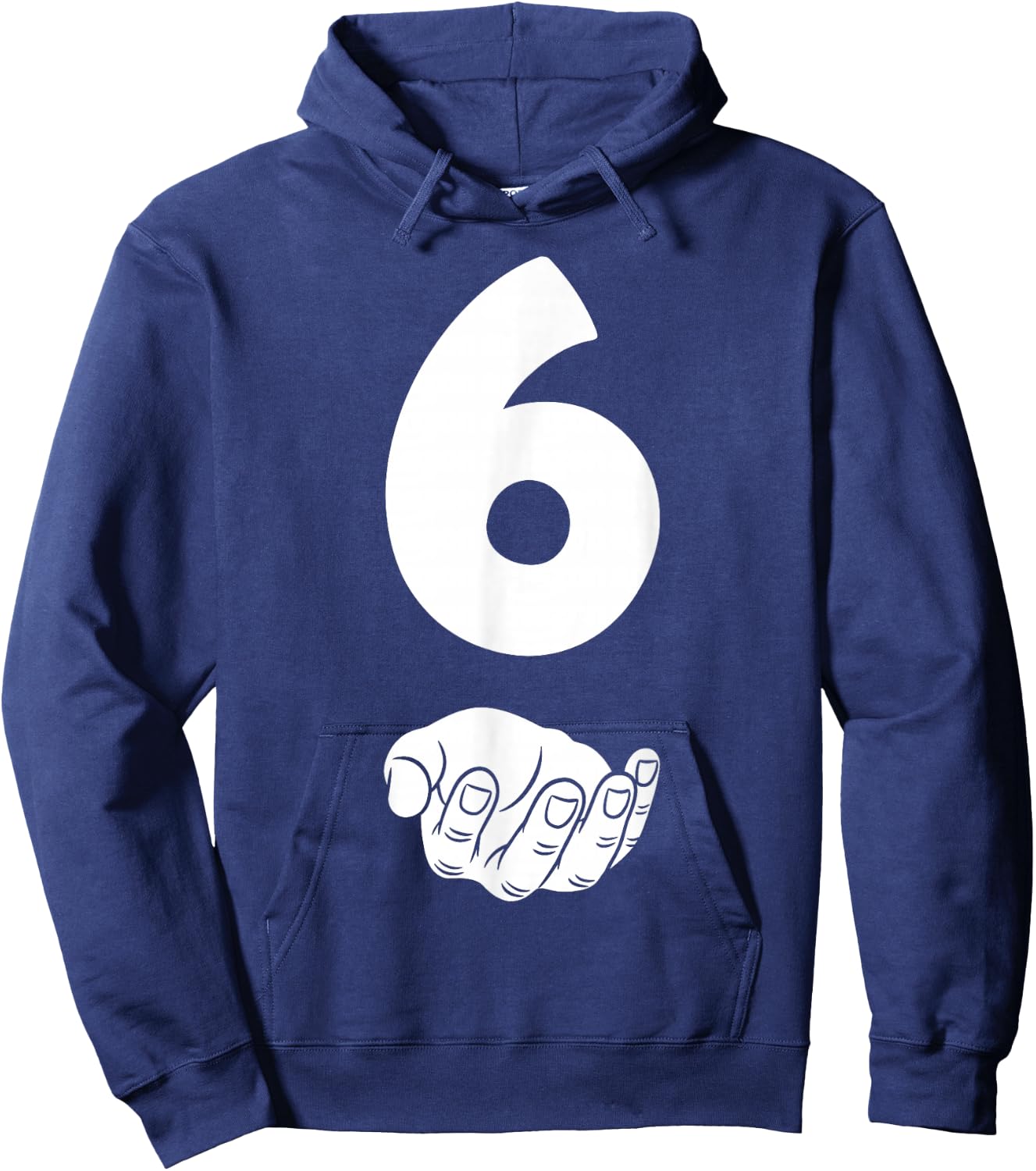 6 Number Six Funny Hands Meme School Teen Kid Matching Hoodie - Hoodie | Navy