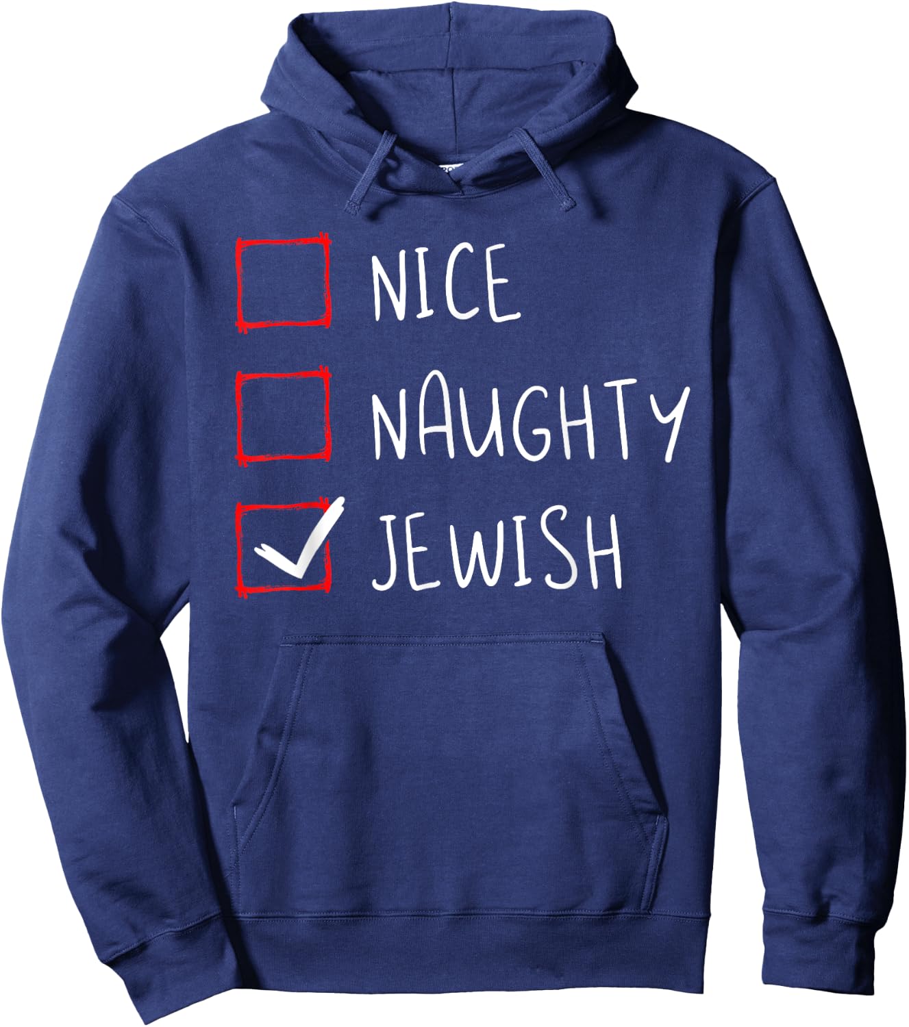 Hanukkah Jewish Festival Jew Menorah Hebrew Naughty Gift Hoodie - Hoodie | Navy