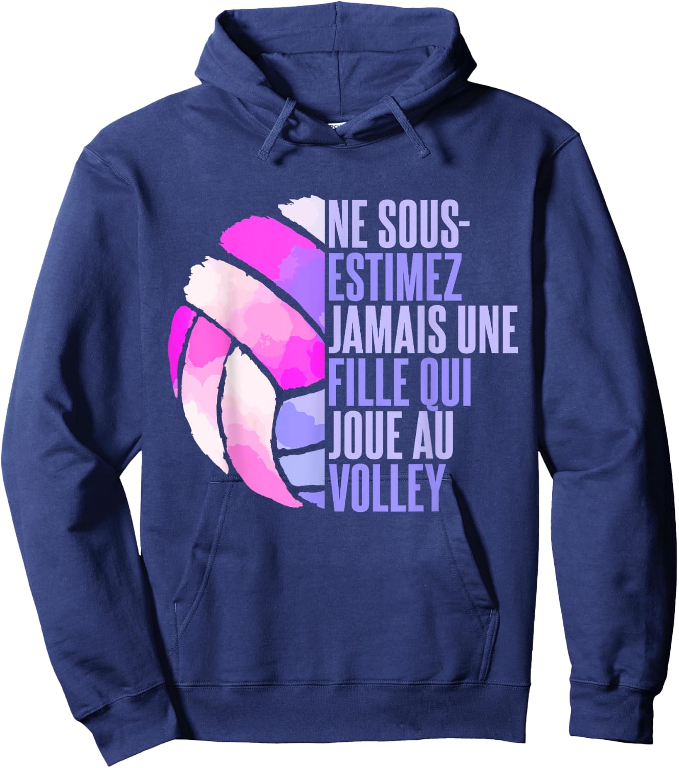 Never Underestimate A Girl Playing Volleyball , Black, S Hoodie - Hoodie | Navy