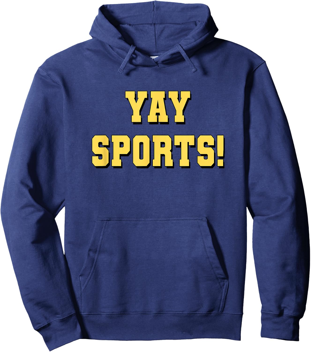 Yay Sports! - Yellow Letters Hoodie - Hoodie | Navy