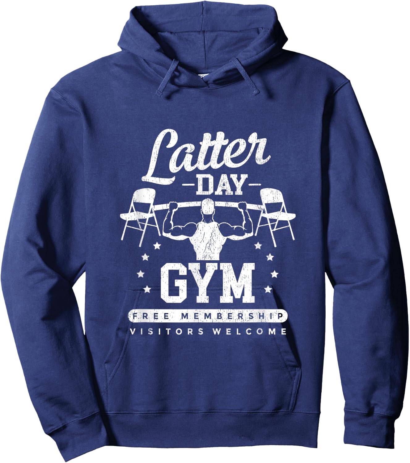 Latter-Day Gym Missionary LDS Church Funny Mormon Hoodie - Hoodie | Navy