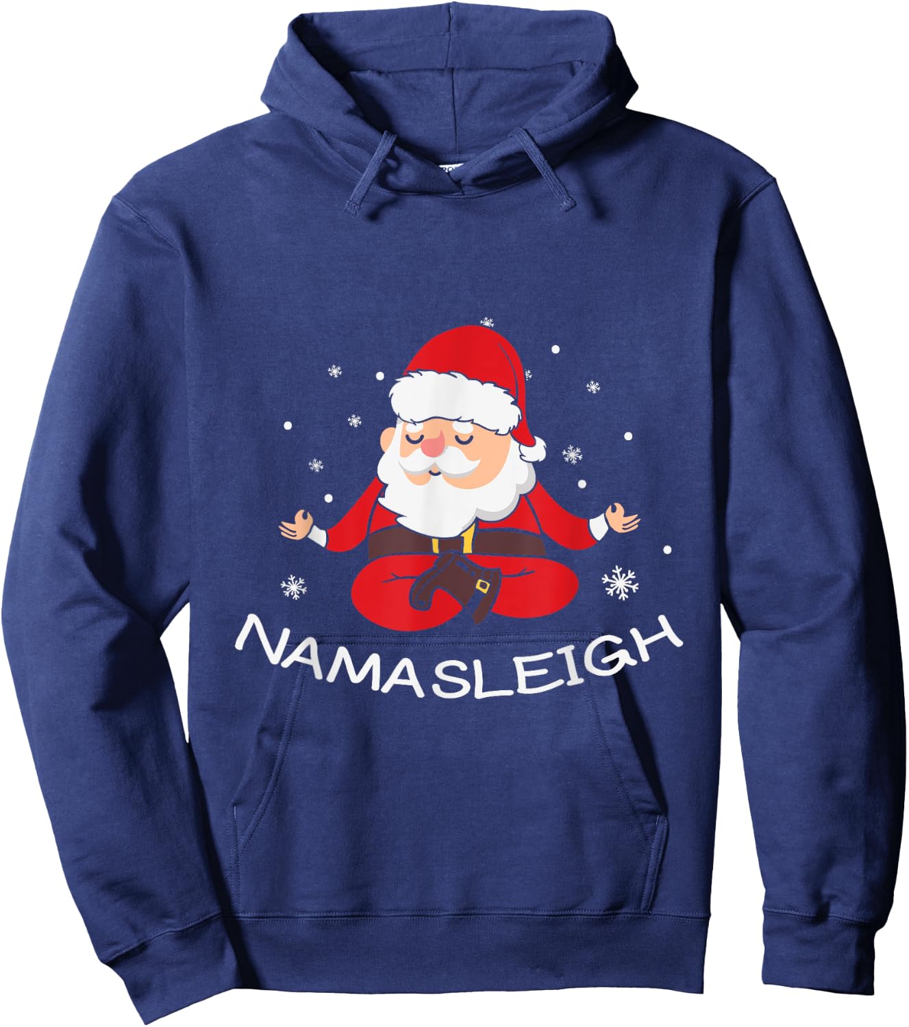 Nama-sleigh Namasleigh Funny Santa Yoga Christmas Lotus Pose Hoodie - Hoodie | Navy
