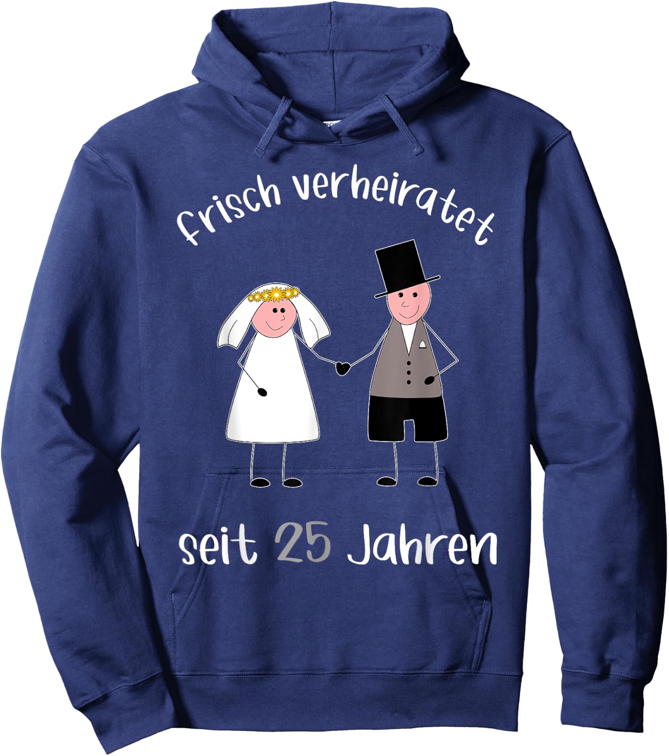 Frisch verheiratet seit 25 Jahren Silberhochzeit Hoodie - Hoodie | Navy