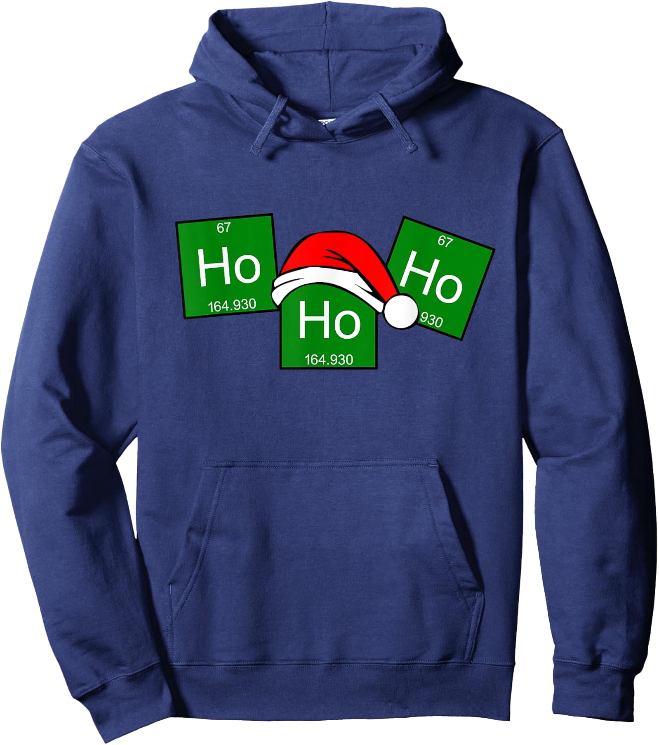HoHoHo Holmium Chemistry Element Christmas Pun Hoodie - Hoodie | Navy