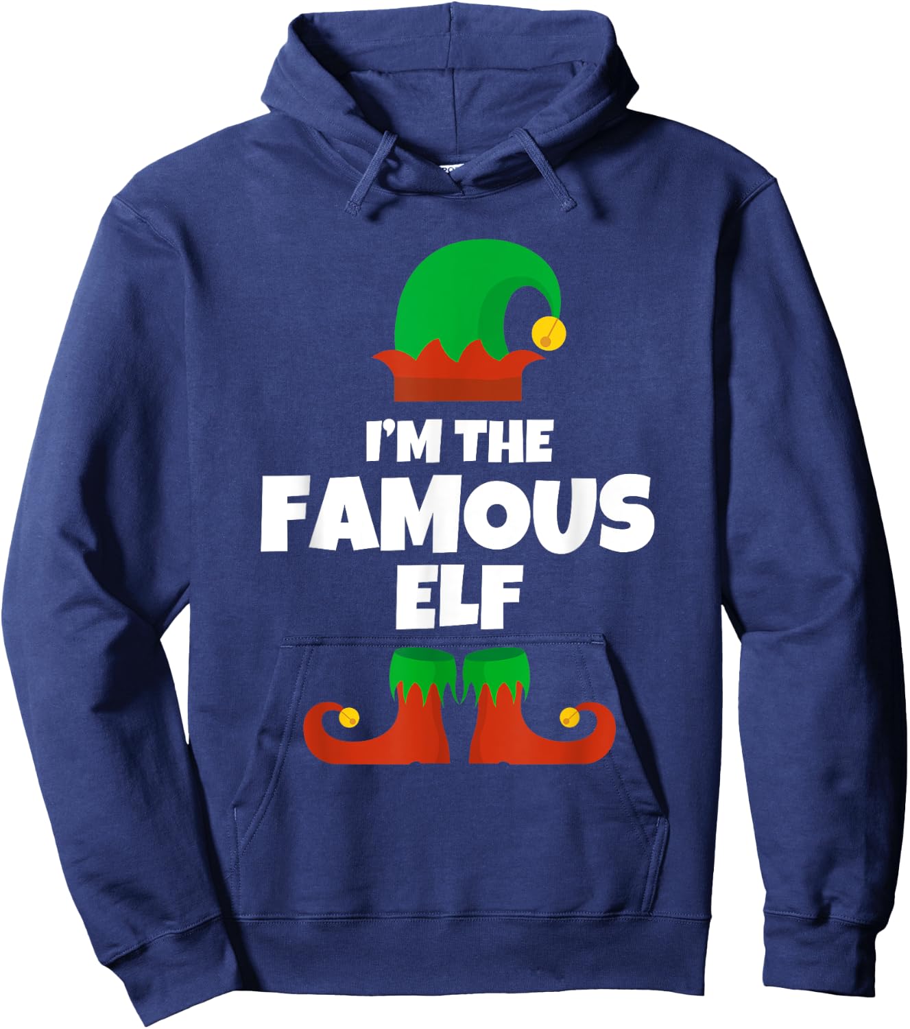 I'm The Famous Elf Family Pajama Christmas Funny Hoodie - Hoodie | Navy