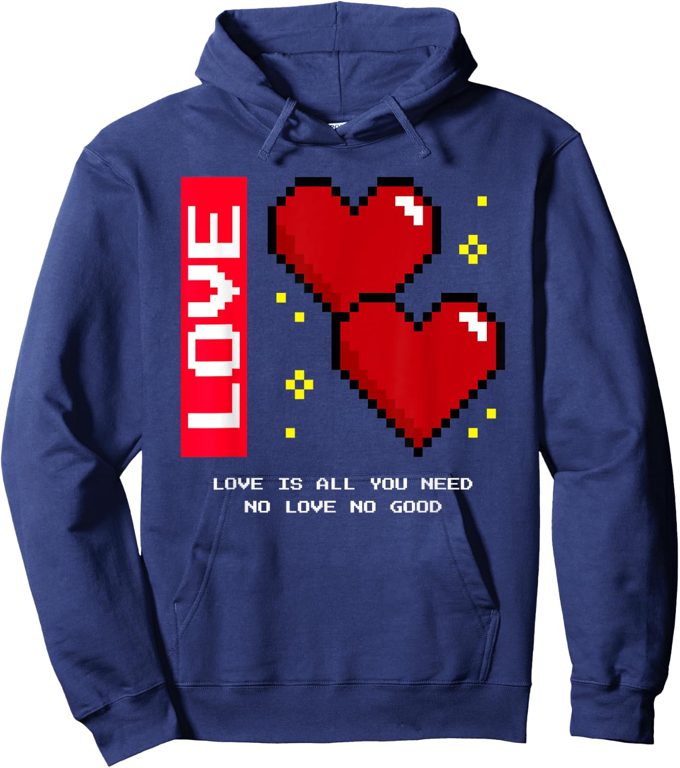 Love Is All You Need - No Love No Good (Heart) , black Hoodie - Hoodie | Navy