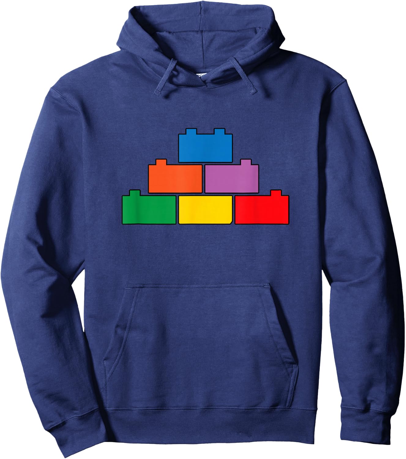 Brick Builder Funny Building Blocks for Boys , Black, S Hoodie - Hoodie | Navy