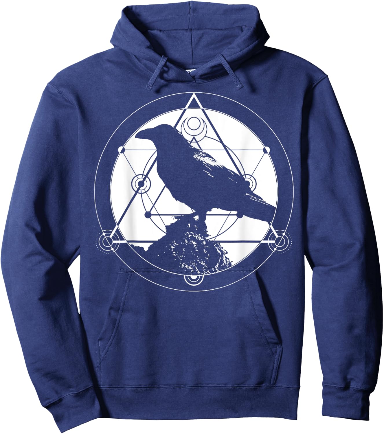 Dark Raven Silhouette Gift design for Crow Raven Fans Hoodie - Hoodie | Navy