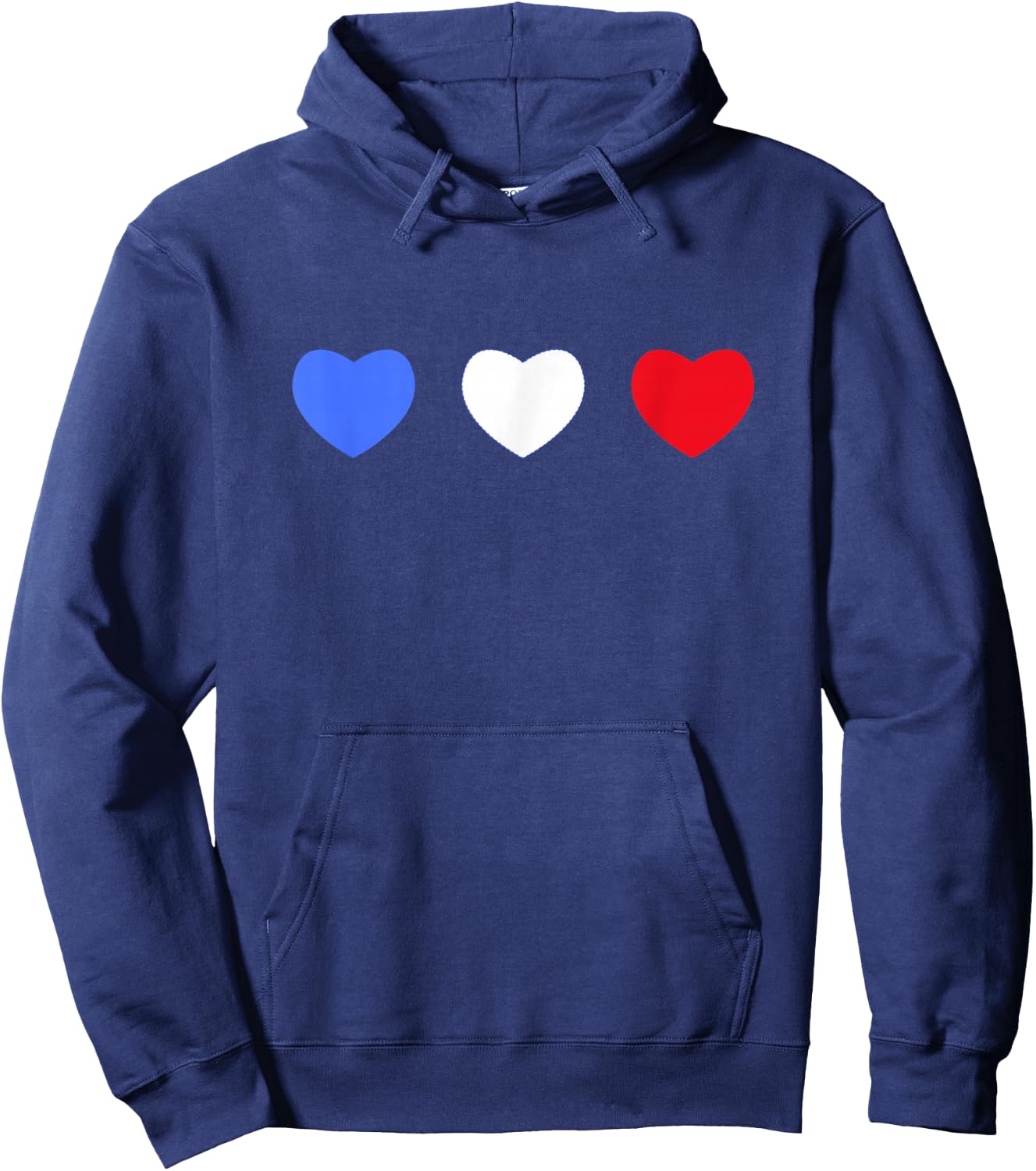 France cœurs tricolores drapeau bleu blanc rouge Hoodie - Hoodie | Navy