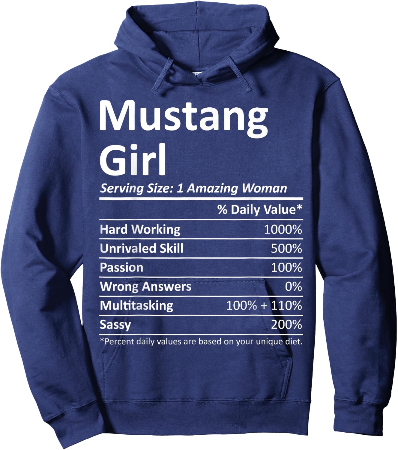 Mustang Girl OK Oklahoma Funny City Home Roots USA Gift Small Hoodie - Hoodie | Navy