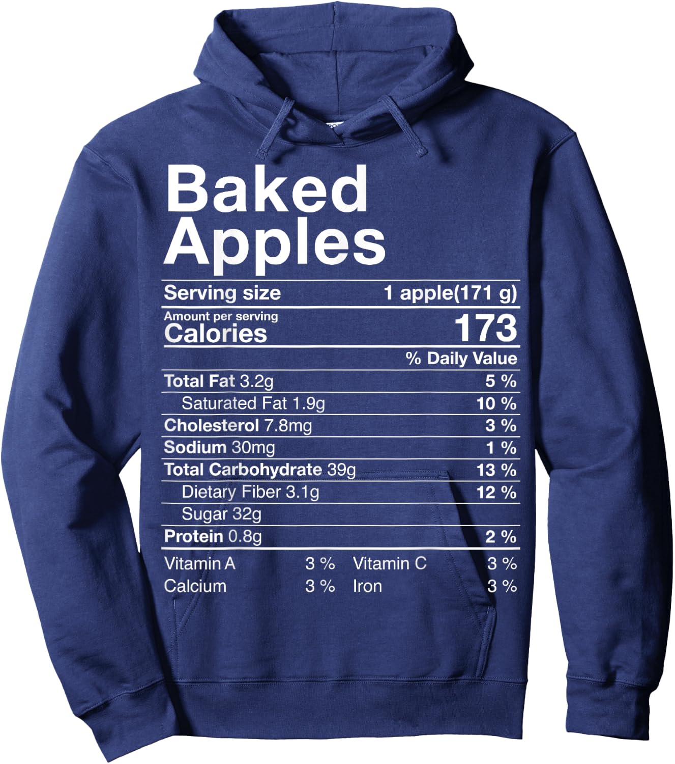 Baked Apples Nutrition Facts Thanksgiving Gifts Turkey Day Hoodie - Hoodie | Navy