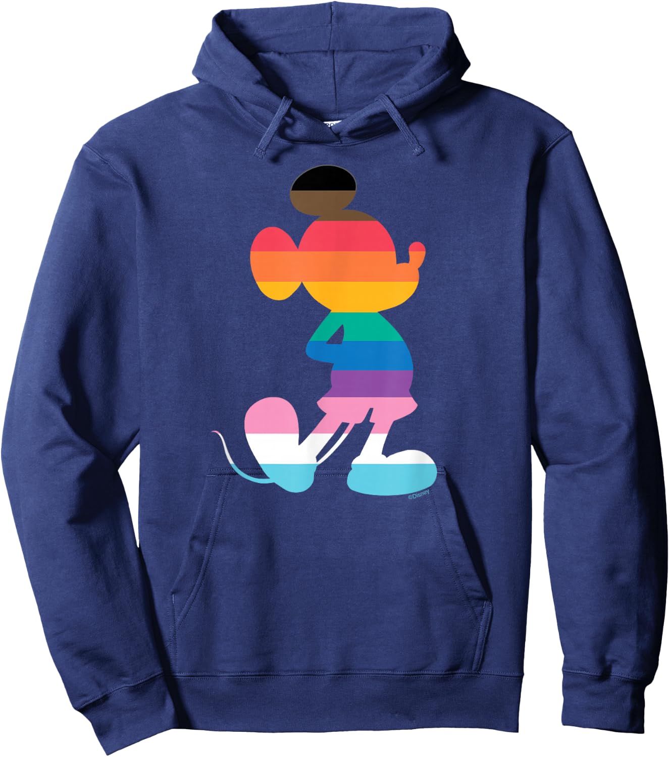 Disney Mickey Mouse Pride Inclusive Pose Rainbow Icon Fill Hoodie - Hoodie | Navy