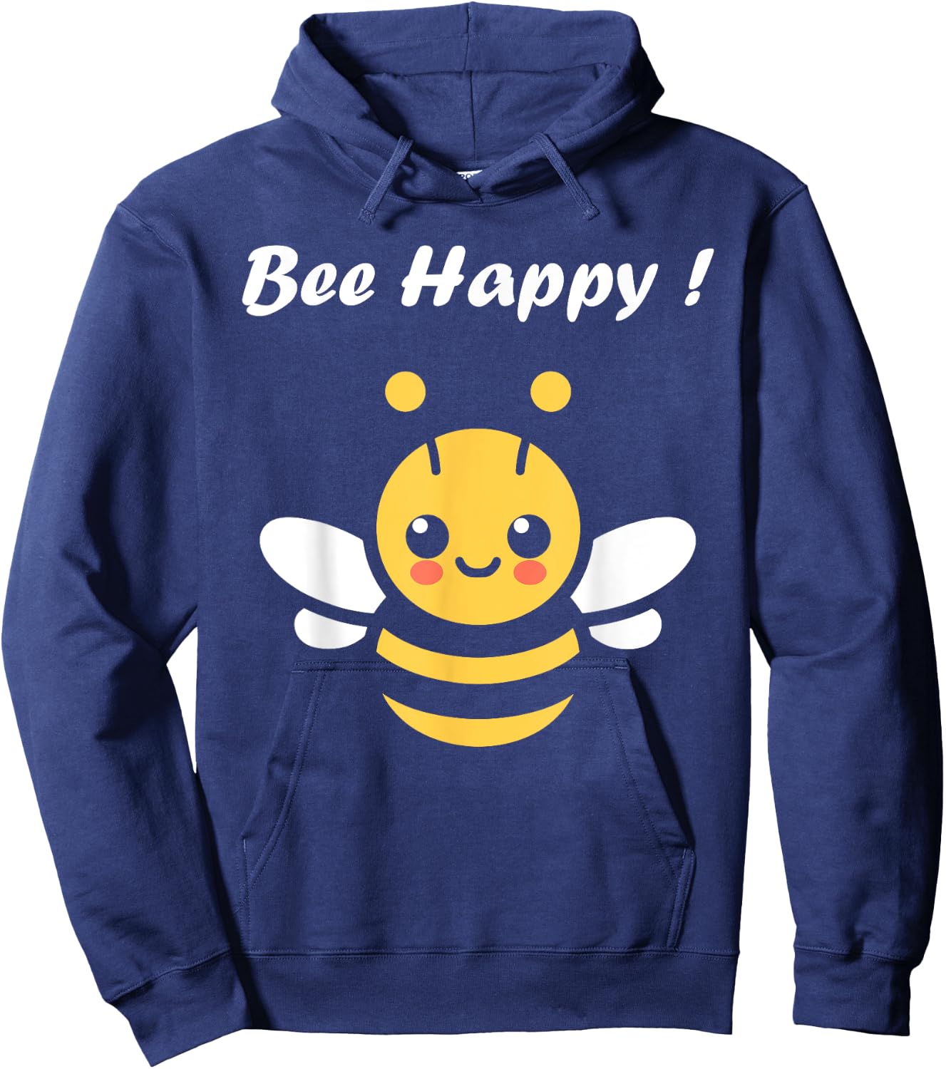 Cute Little Bee Funny Minimalist Bee Happy , Black, S Hoodie - Hoodie | Navy