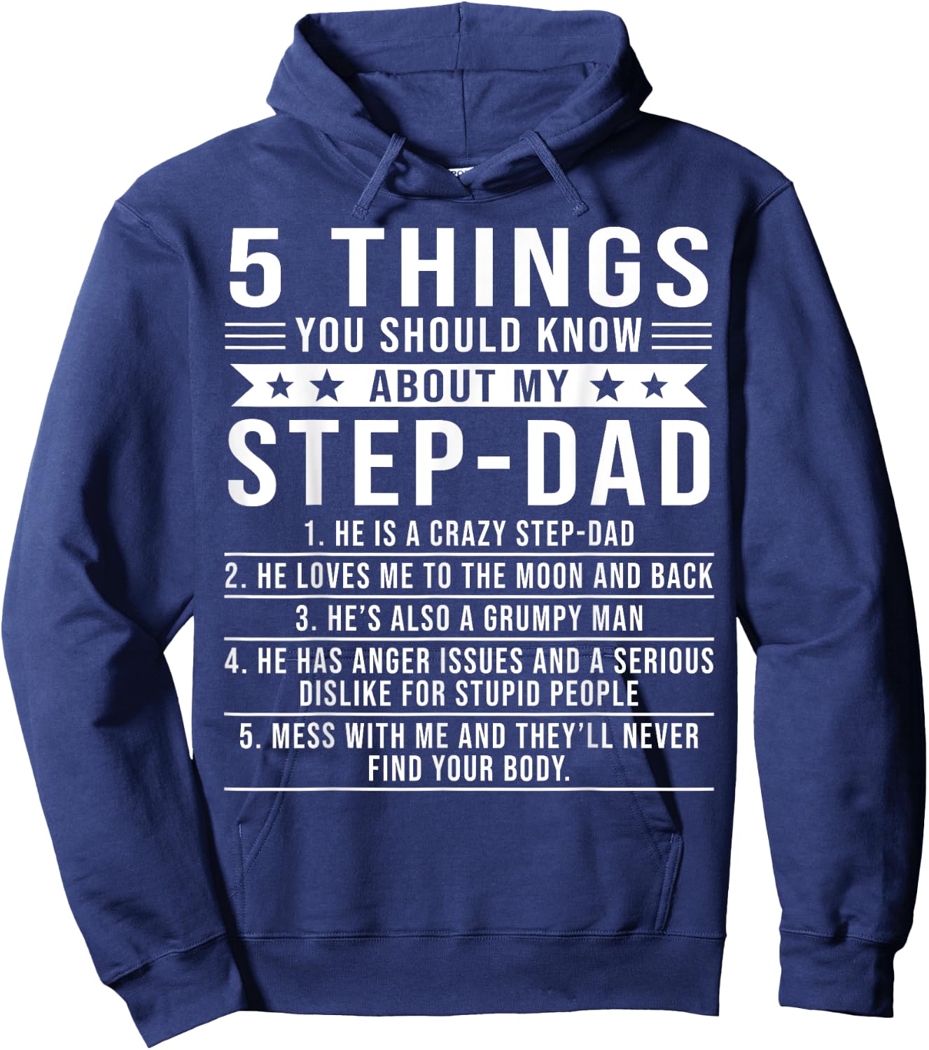 5 Things You Should Know About My Step-Dad Father's Day Hoodie - Hoodie | Navy