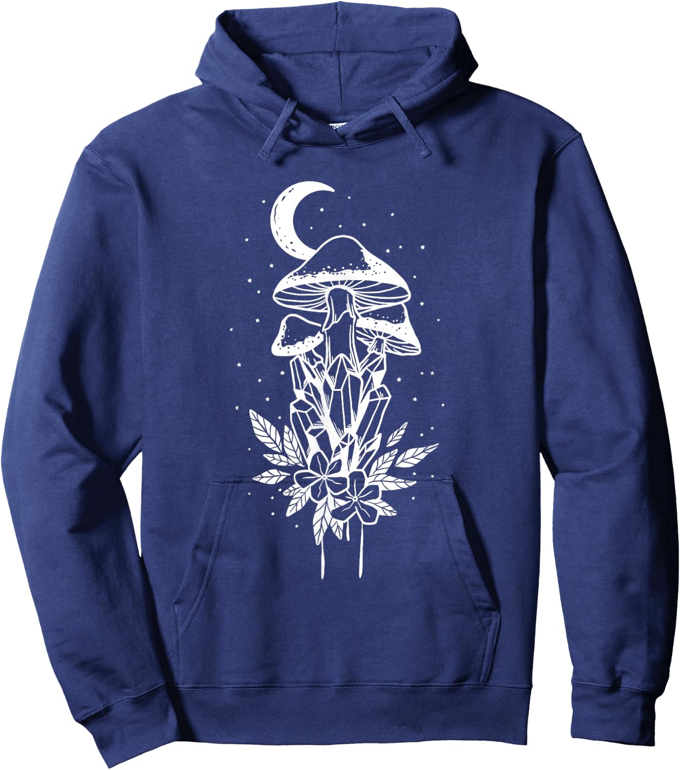 Vintage Hippie Crystals And Mushrooms Witchy Plant Goth Punk Hoodie - Hoodie | Navy