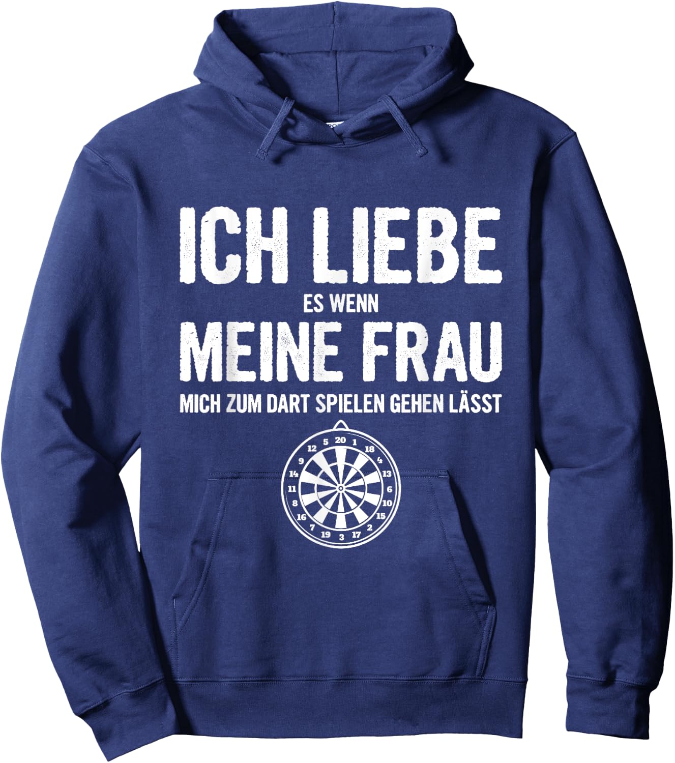 Men's with German Text "Ich Liebe Es Wenn Meine Frau Mich Dart Spielen" (Ich Liebe Es Wenn Meine Frau, black Hoodie - Hoodie | Navy