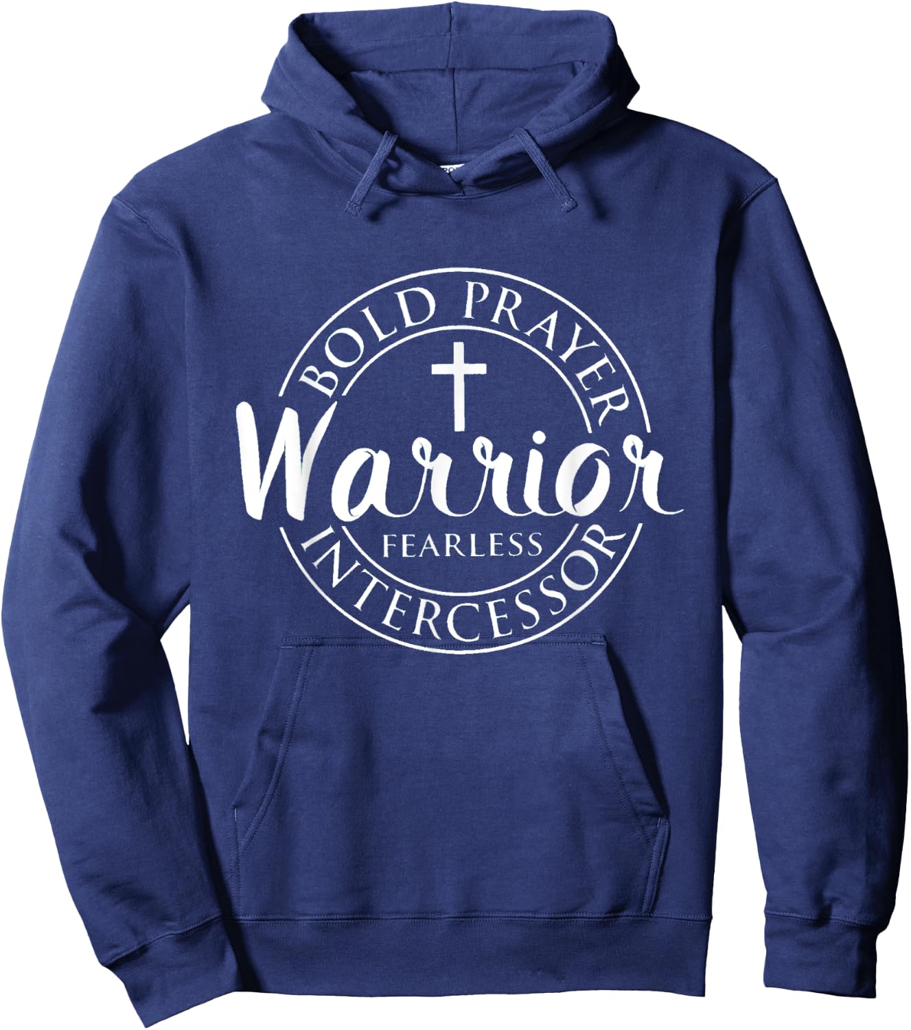 Prayer Warrior Black -Adults , Small, Short Sleeve, Religious Theme Hoodie - Hoodie | Navy
