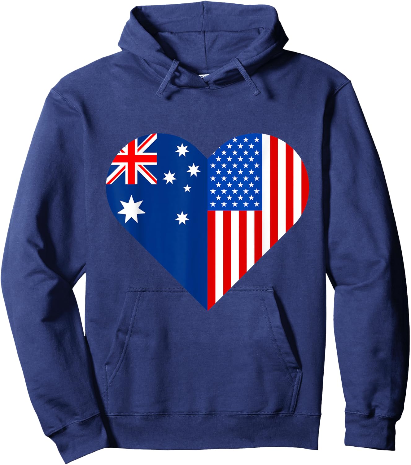 USA Australia Flag Shape Matching Couple Aussie Men Women Hoodie - Hoodie | Navy