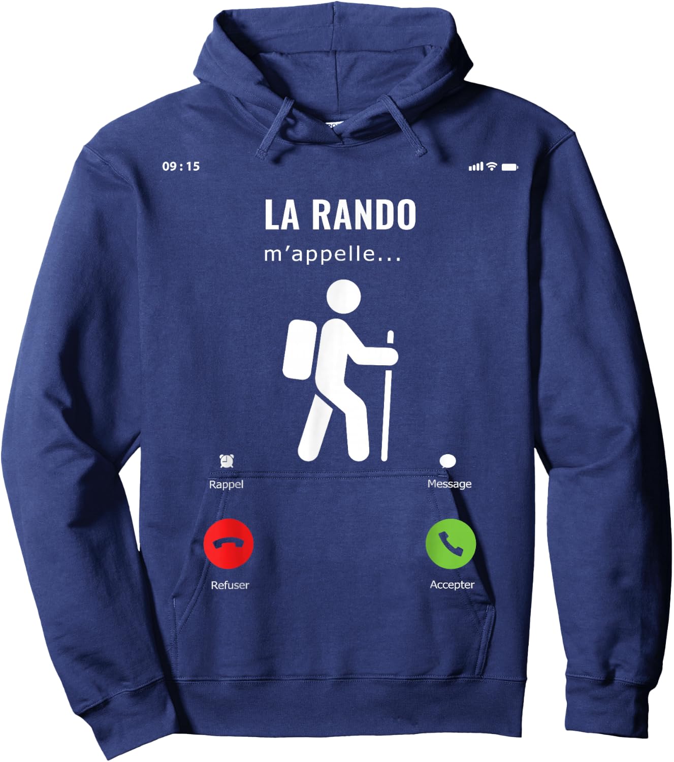 Funny Gift Hiker Mountains Hiking Hiking M'appelle , Black, S Hoodie - Hoodie | Navy