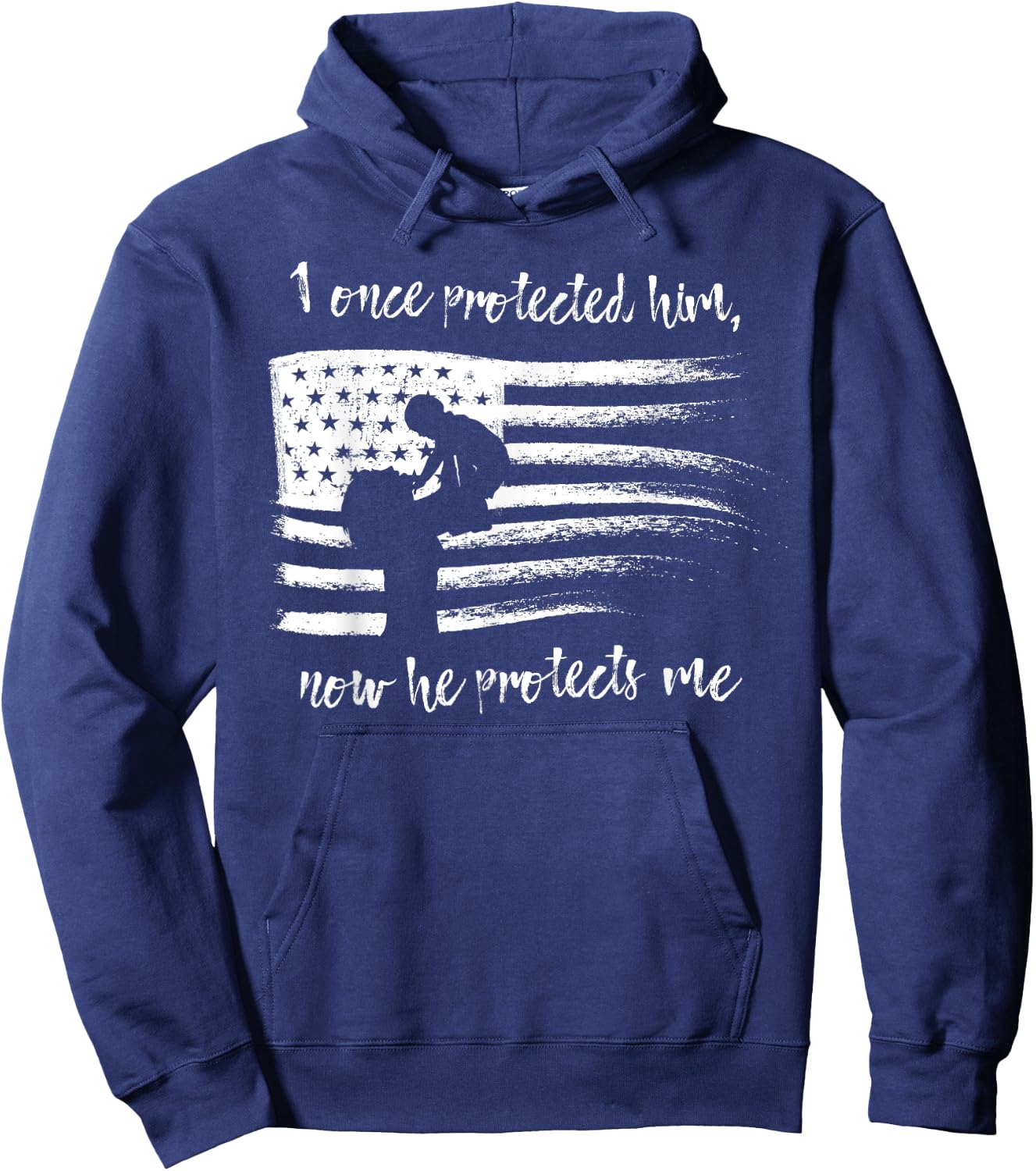 I Once Protected Him Now He Protects Me Military Mom Shirt Hoodie - Hoodie | Navy