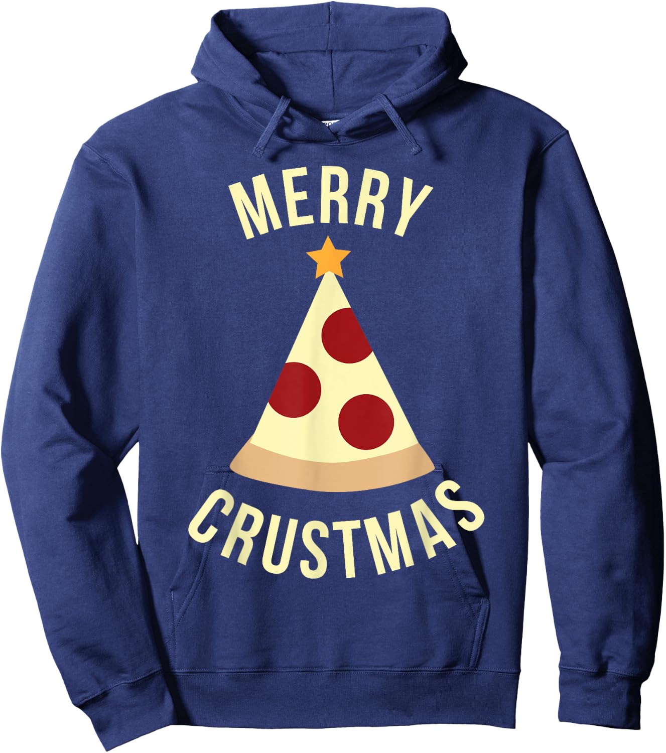 Funny Christmas Shirt Merry Crustmas Pizza Holiday Gift Hoodie - Hoodie | Navy
