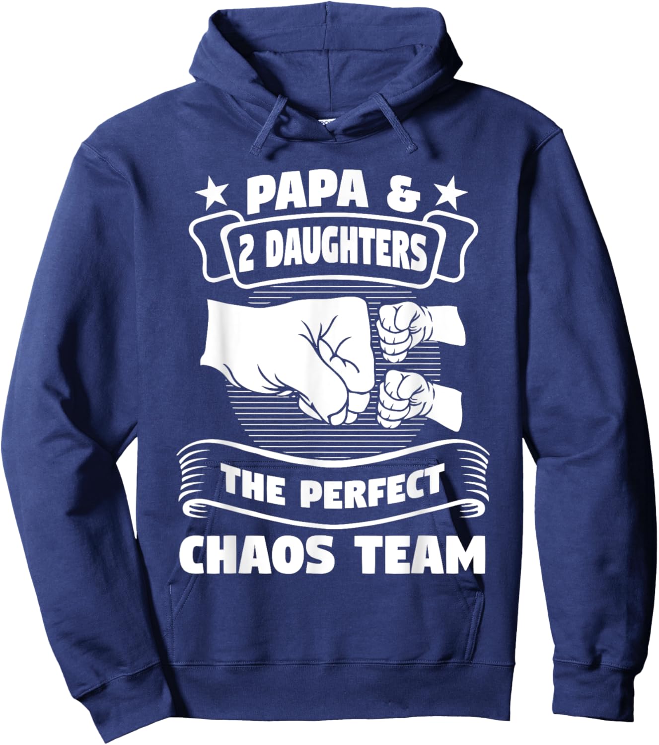 Dad and 2 daughters, the perfect grandfather of the team of chaos , Black, S Hoodie - Hoodie | Navy