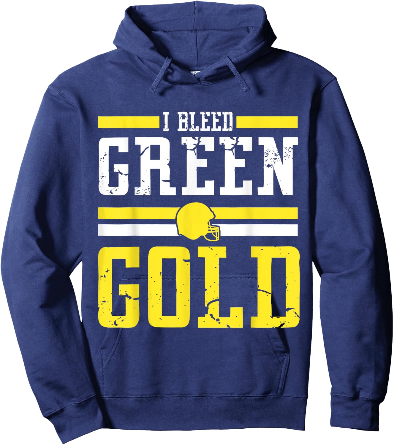 I Bleed Green and Gold Cool Player Team Costume Hoodie - Hoodie | Navy