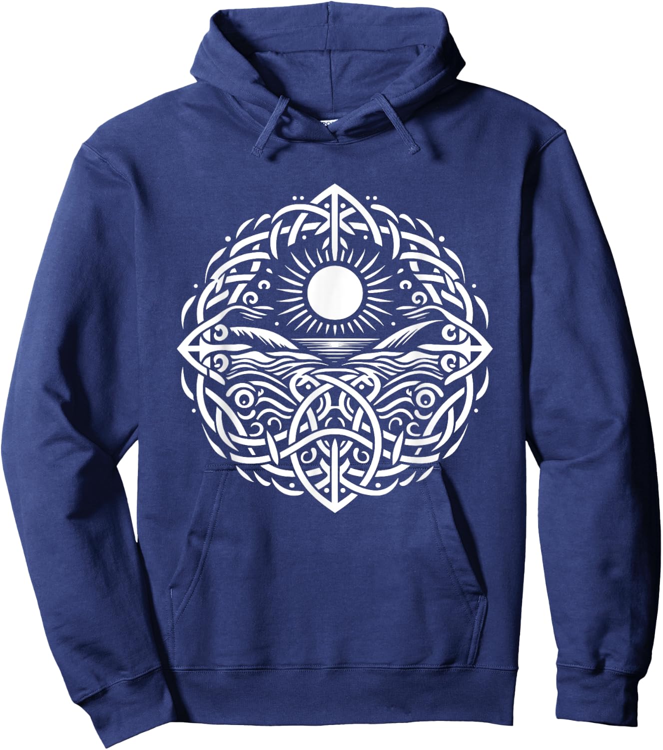 Celtic Hand Carving s Sun, Seas s Celtic Dreams Hoodie - Hoodie | Navy