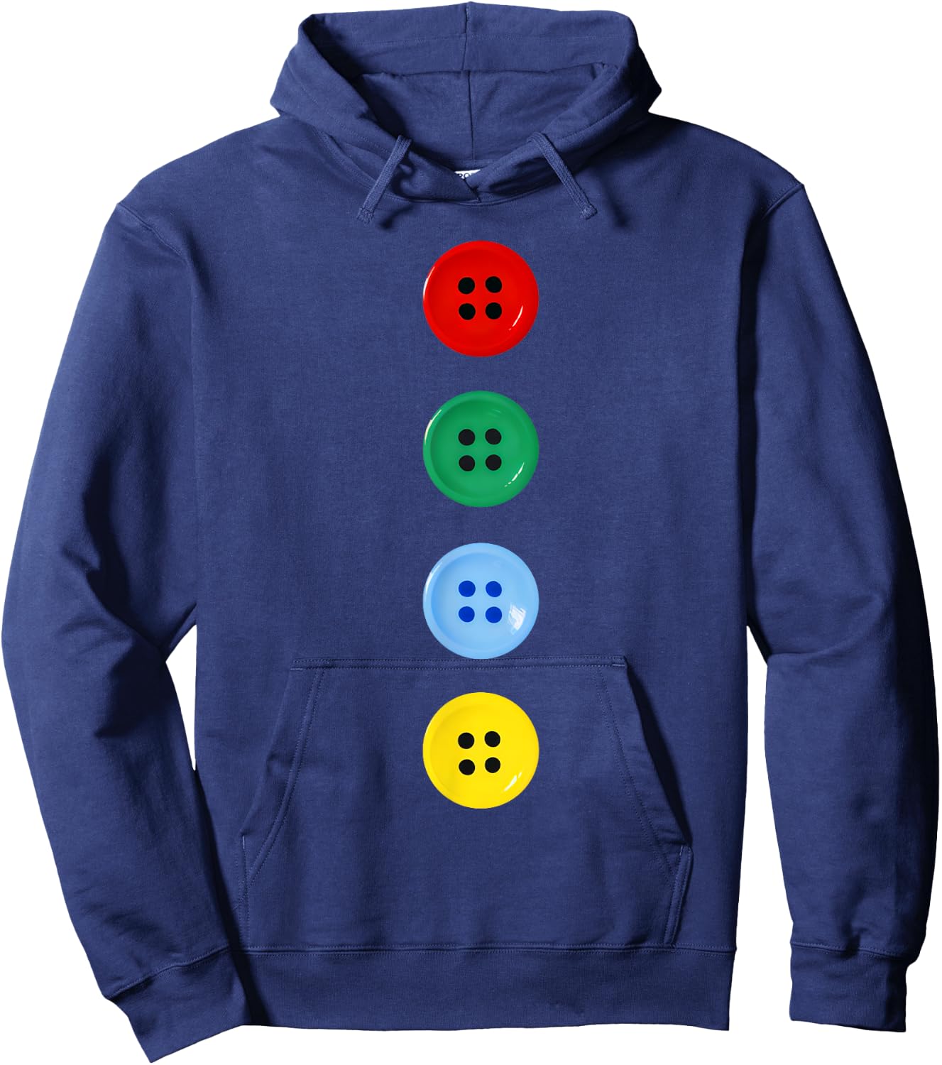 Four Groovy Buttons Blue Cat Funny Halloween Costume Kids Hoodie - Hoodie | Navy