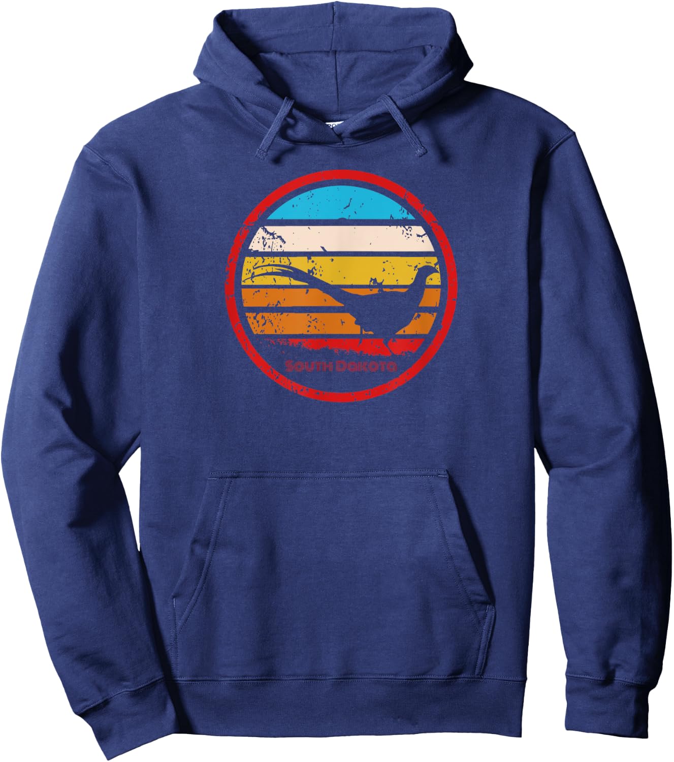 South Dakota Vintage Retro Pheasant Hunting Season Hoodie - Hoodie | Navy