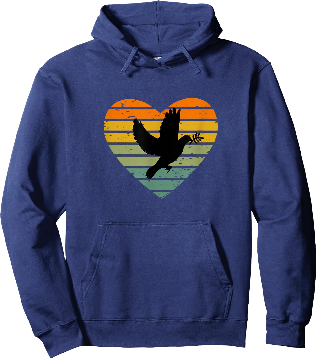 with "I Love Peace Symbol Freedom World Peace Dove of Peace Hoodie - Hoodie | Navy