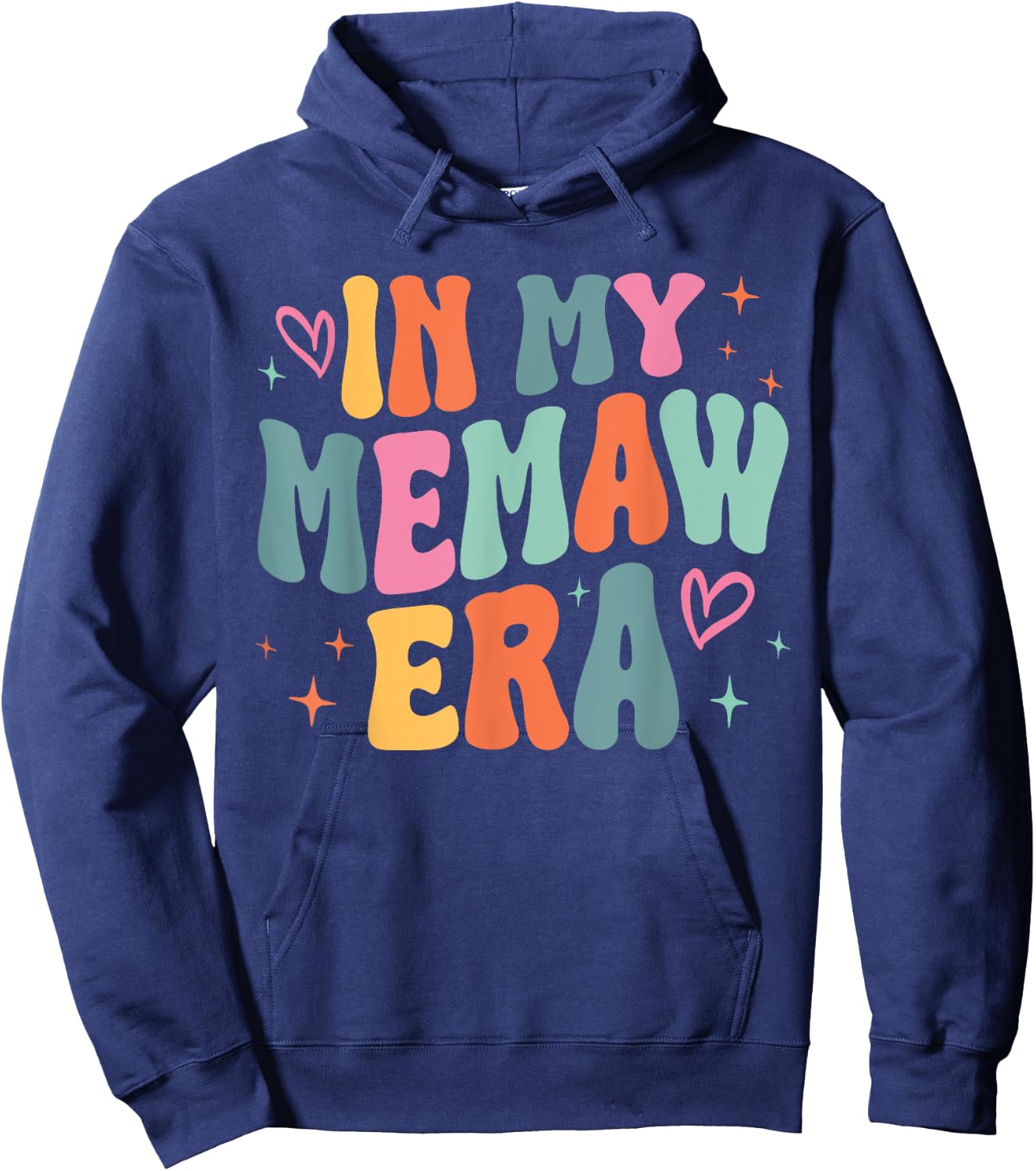 Retro Groovy In My Memaw Era Funny Family Matching Hoodie - Hoodie | Navy