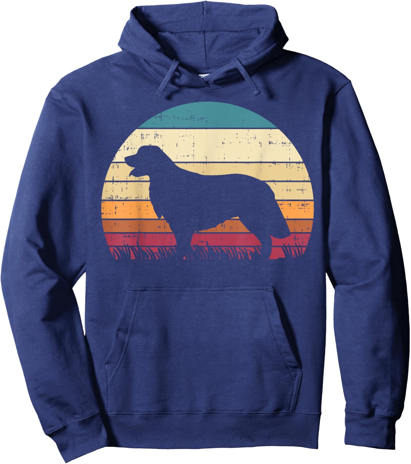 Golden Retriever Silhouette Sunset Retro Pet Dog Lover Gift Men Women Girls Kids Hoodie - Hoodie | Navy