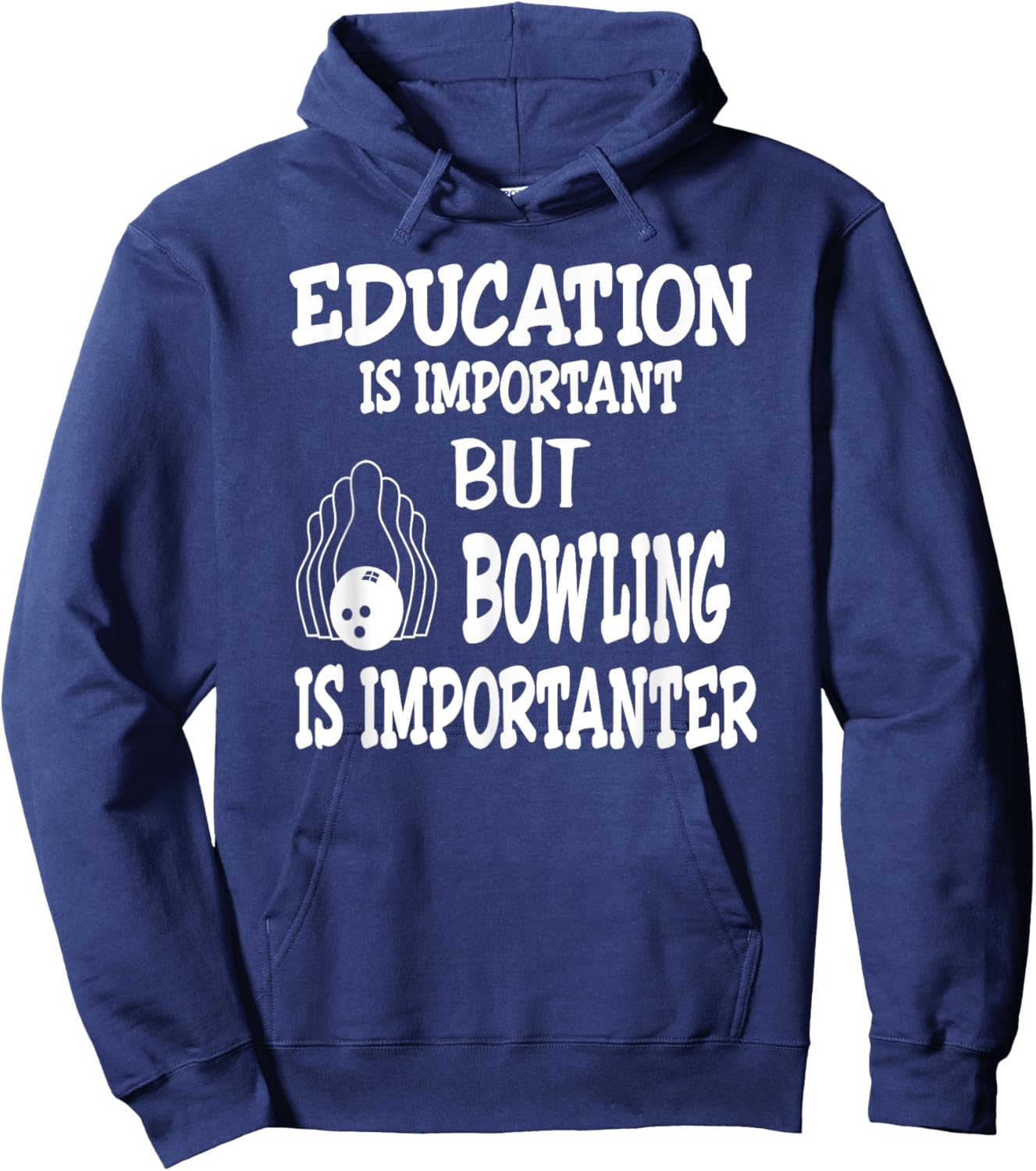 Vintage Bowling Shirts Funny Shirt For Bowlers Education Is Hoodie - Hoodie | Navy