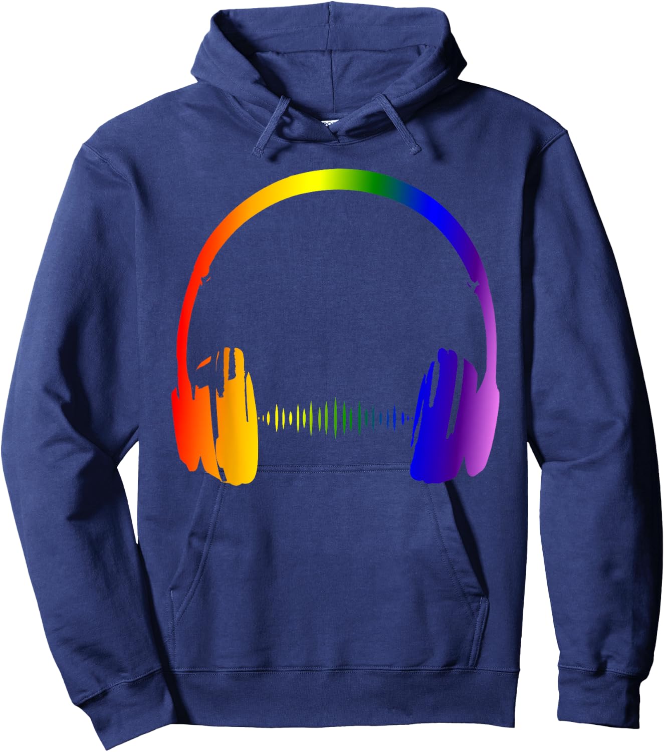 Bunte Kopfhörer Regenbogen Party Techno Radio Nachtclub DJ Hoodie - Hoodie | Navy