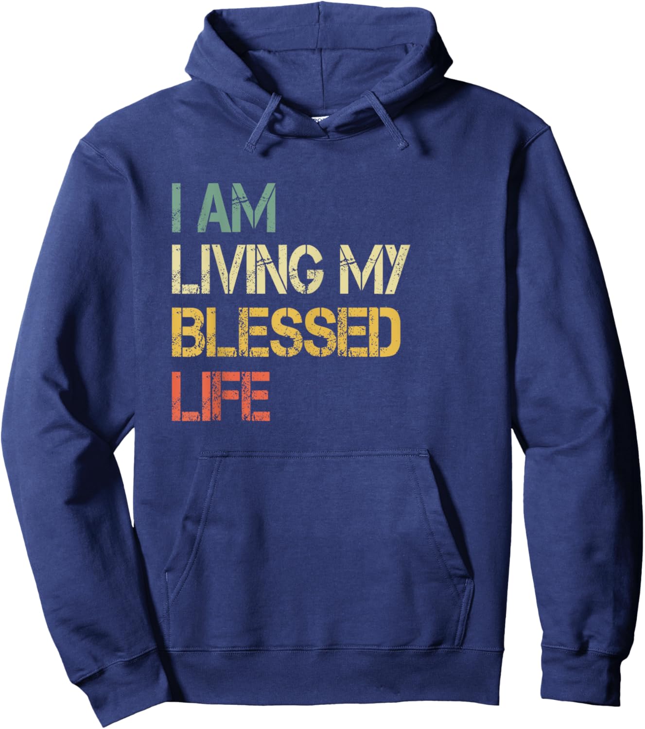 Christian Faith Living My Blessed Life Men Bible God Church Hoodie - Hoodie | Navy