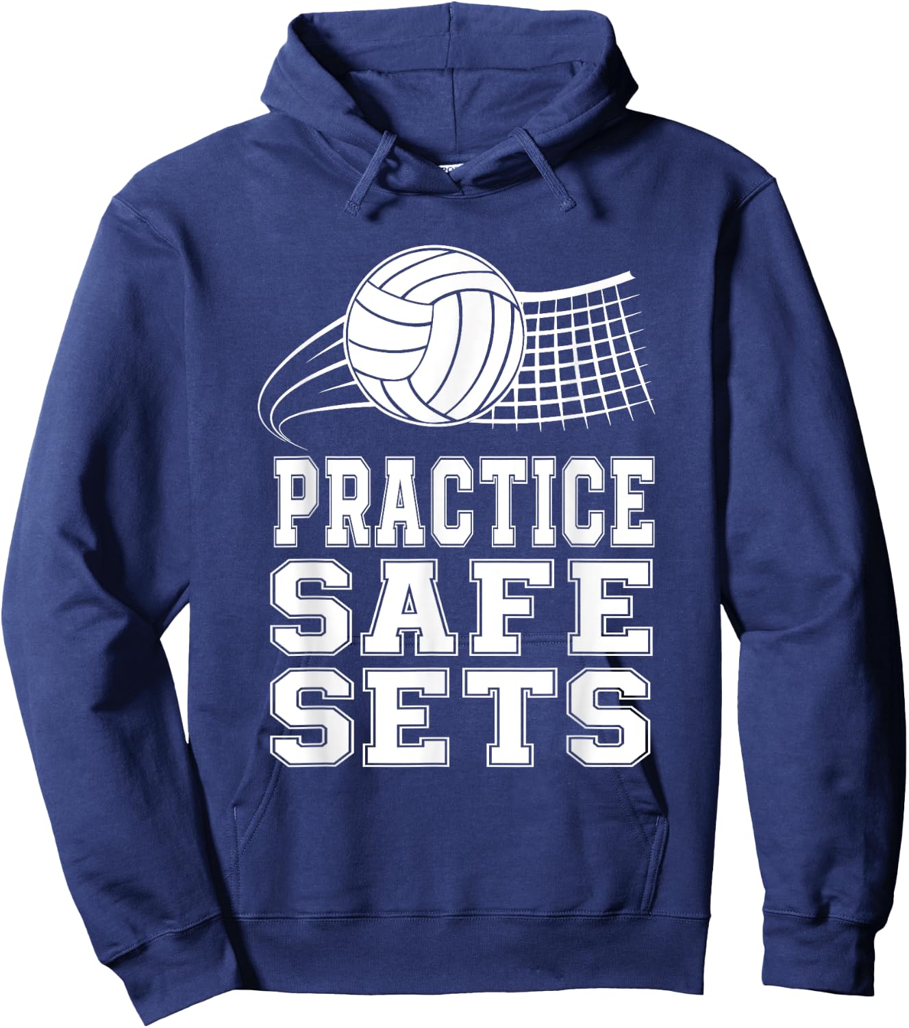 Practice Safe Sets Volleyball Player Coach Gameday Hoodie - Hoodie | Navy