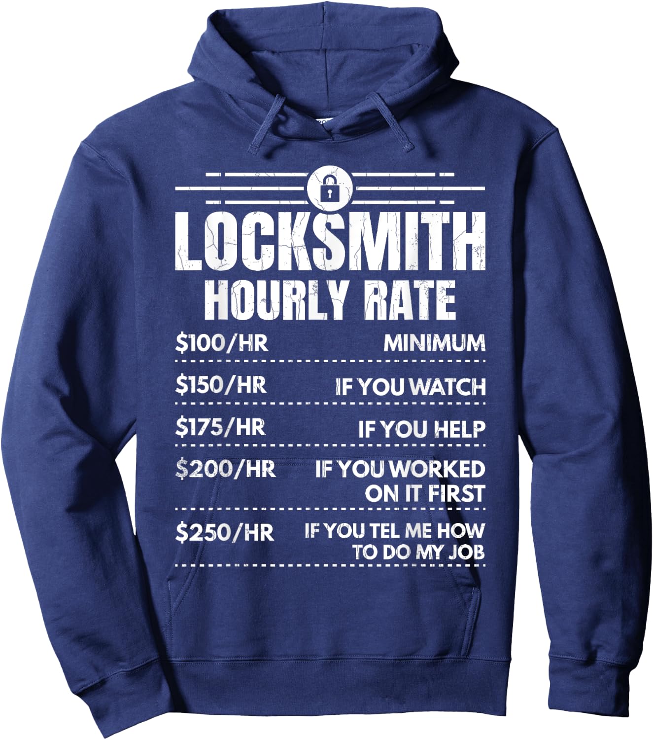 Locksmith Hourly Rate Locksmithing Lock Picking Graphic Hoodie - Hoodie | Navy