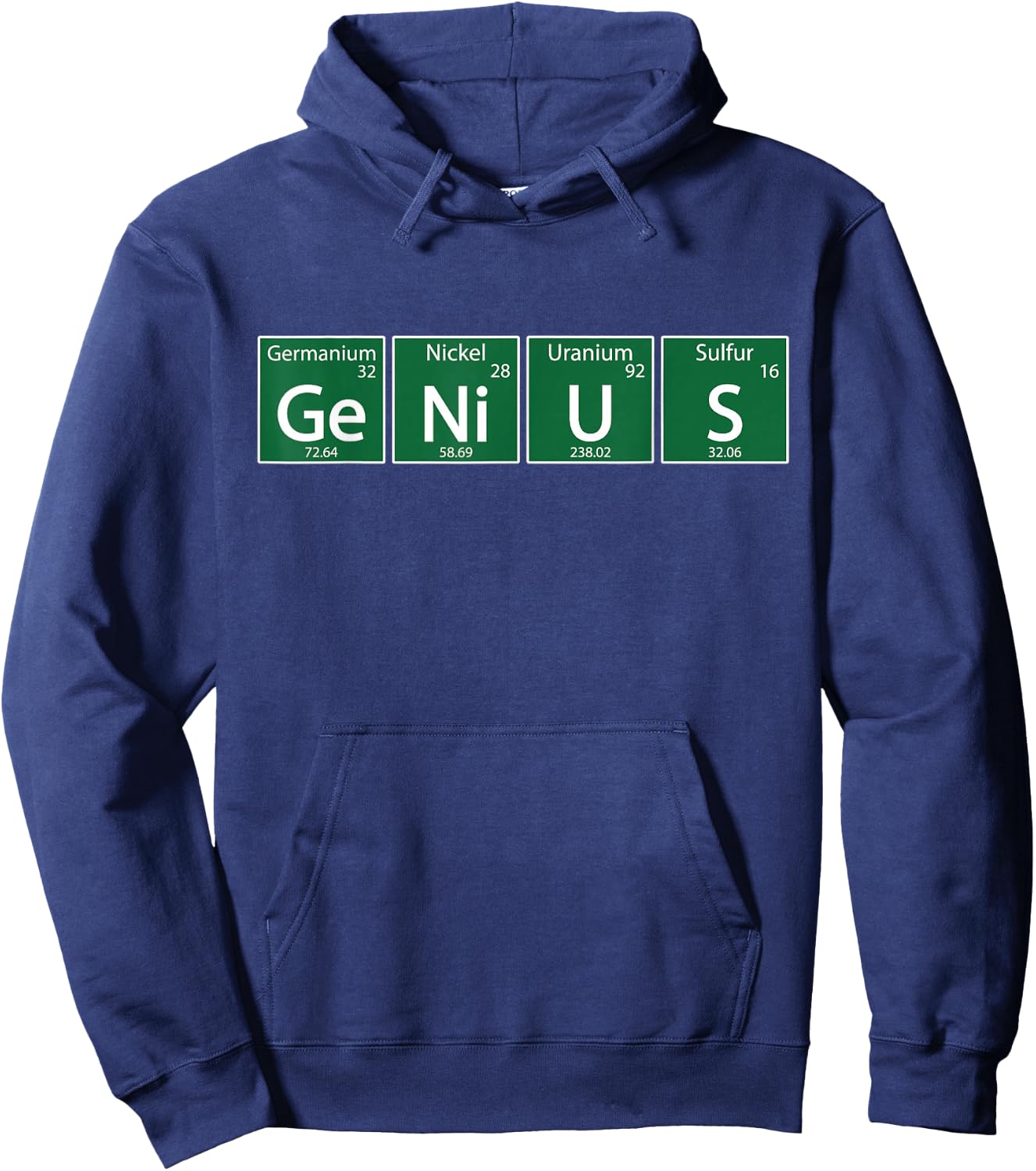 Genius Periodic Table of Elements Funny Science Design Hoodie - Hoodie | Navy