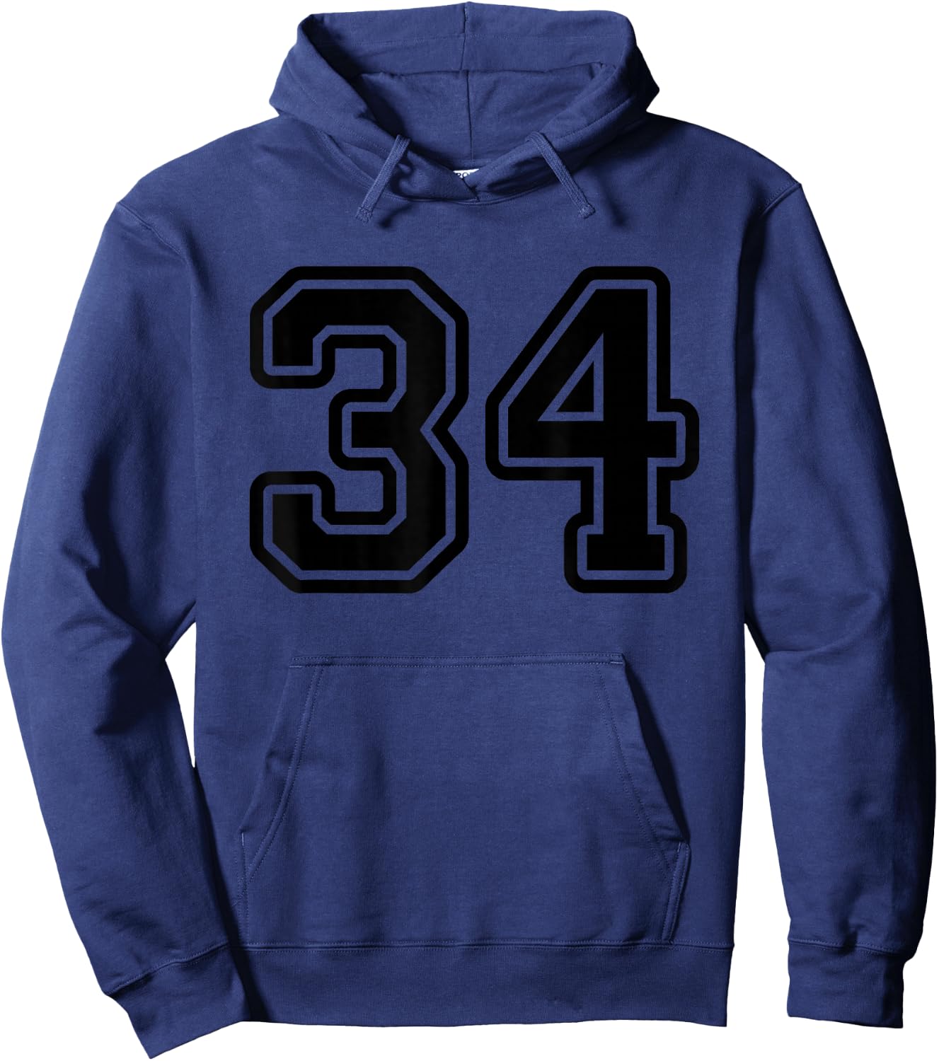 Number #34 Black Sport Varsity Number 34 Hoodie - Hoodie | Navy