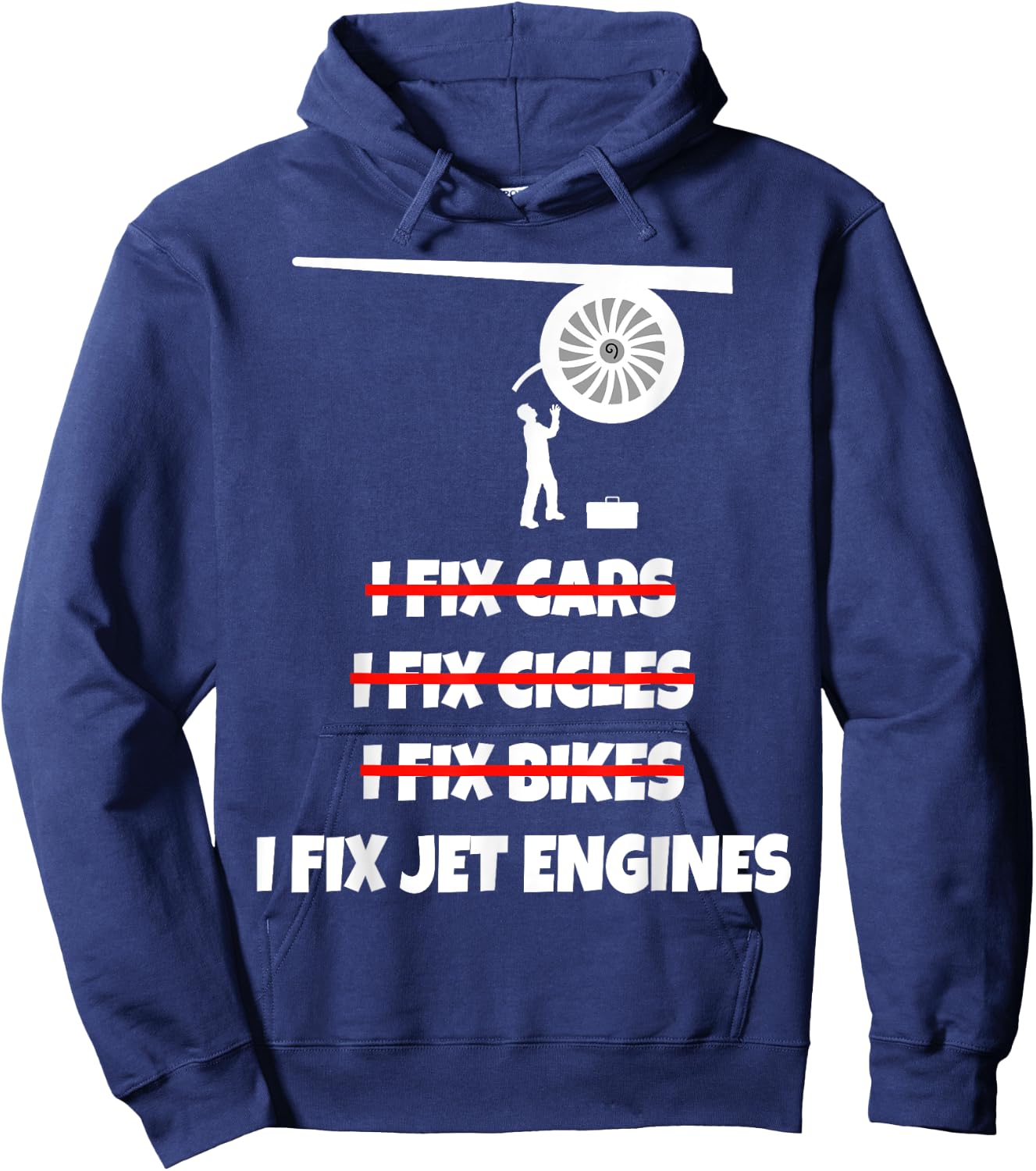 Jet Engine Picture Shirt Mechanic Airplane Technician Hoodie - Hoodie | Navy