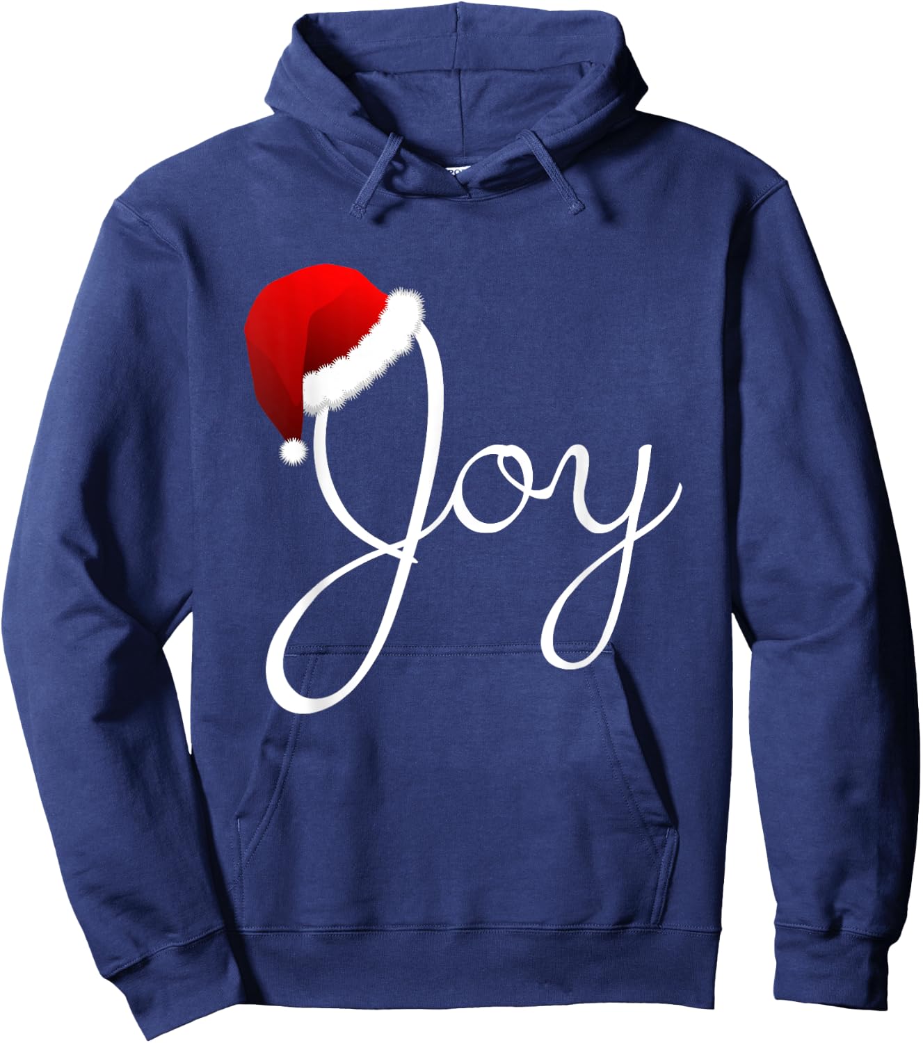 Joy Christmas Shirt - Santa Hat Christmas Joy Hoodie - Hoodie | Navy