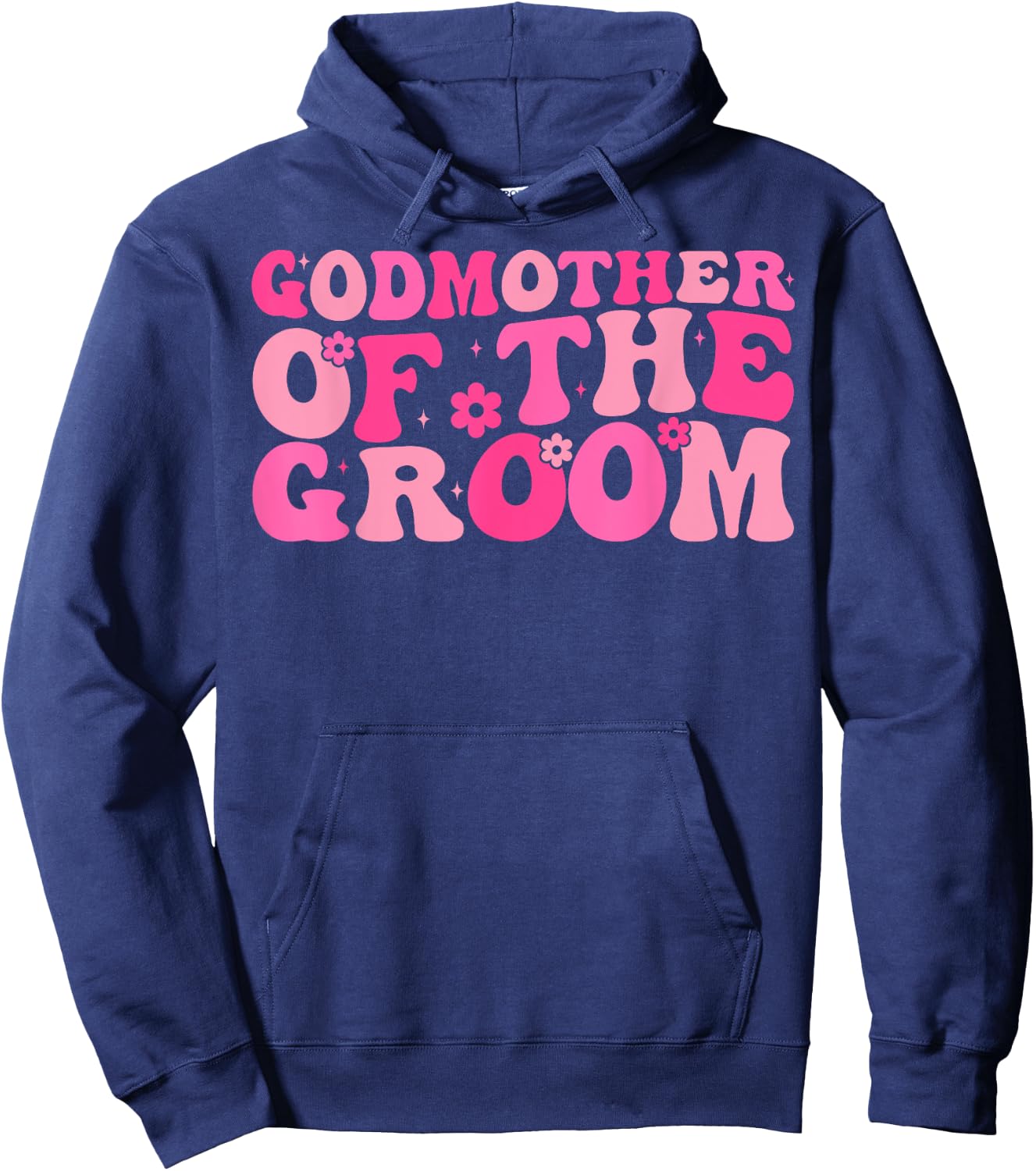 Godmother of the Groom Wedding Party Family Costume Retro Hoodie - Hoodie | Navy