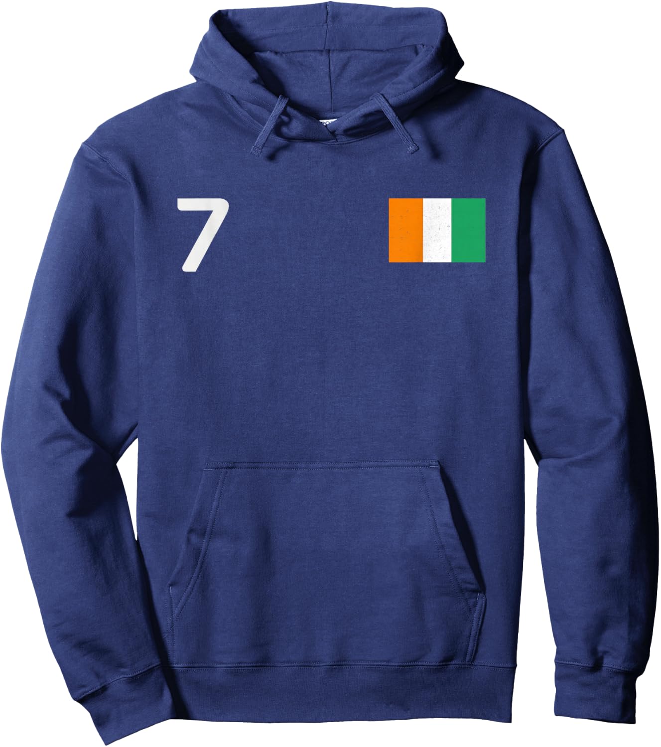 Ivory Coast Number 7 National Flag Country Pride Heritage Hoodie - Hoodie | Navy