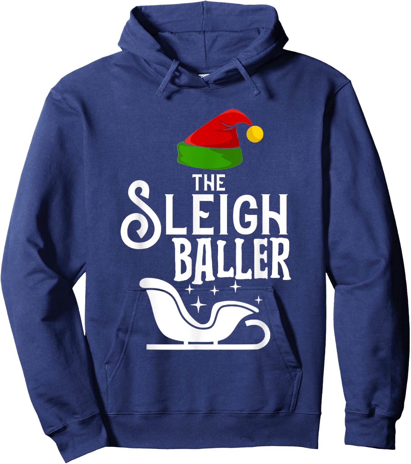 The Sleigh Baller Christmas Holidays Funny Family Matching Hoodie - Hoodie | Navy