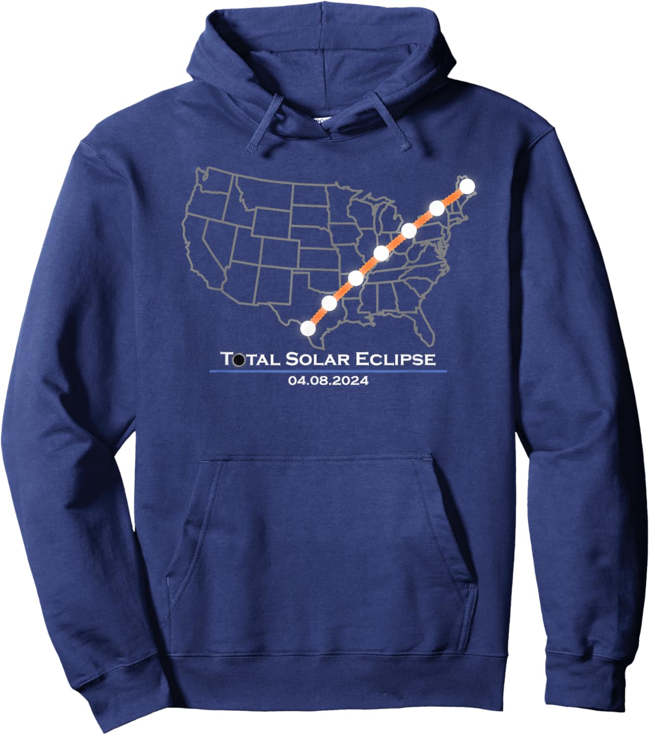 America Totality Total Solar Eclipse April 8 2024 Hoodie - Hoodie | Navy