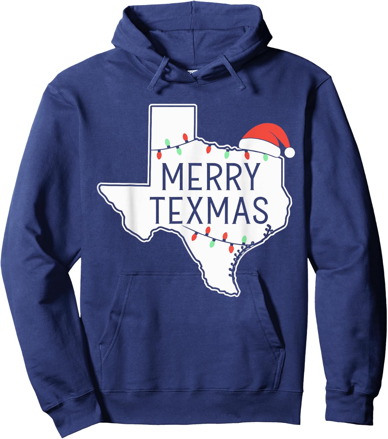 Merry Texmas Texas State Christmas Hoodie - Hoodie | Navy