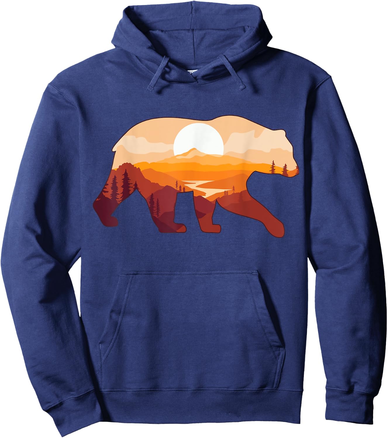 Bear Double Exposure Preserve Surreal Wildlife Animal Themed Hoodie - Hoodie | Navy